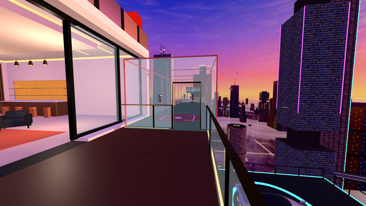 The cage from the balcony at dawn